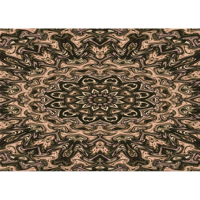 Ahgly Company Tapis d'Intérieur Lavables en Machine Rectangle Transitionnel Peru Brun, 2' x 5'