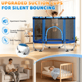 thumbnail image 5 of FEMCHIC 55" Kids Trampoline w/ Net, Trampoline for Kids Age 3-10, Indoor Outdoor Adjustable Small Trampoline for Toddler w/ Swing and Basketball Hoop 400LBS, Blue, 5 of 10