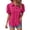 Hot Pink, variant on Duoif Womens Tops Womens Shirts Button down Dress Shirts Casual Short Sleeve Textured Collared Summer Work Blouse Camping Clothes Black L