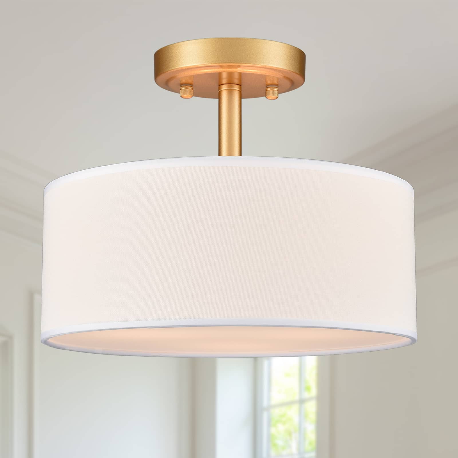 Modern Gold Light Fixture Ceiling Mount Flush Mount Drum Ceiling Light Fixture