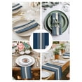 thumbnail image 3 of Navy Blue Beige Striped Cloth Napkins Set of 8 Reusable Dinner Napkins, Modern Farmhouse Retro Lines Cocktail Napkin Washable Table Napkins for Wedding/Holiday Party/Baby Shower 20"x20", 3 of 7