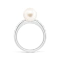 thumbnail image 2 of Angara Freshwater Cultured Pearl Ring with Flush-Set Diamonds in 14K White Gold for Women | June Birthstone Jewelry for Her, 2 of 8
