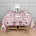 thumbnail image 3 of Red Strawberry Plants Fruit Rabbit Pink Pattern Square Tablecloth,Waterproof Square Table Cover,Wipeable Spillproof Washable Table Cover for Home Kitchen Party Decor 60"x60"(152x152cm), 3 of 6