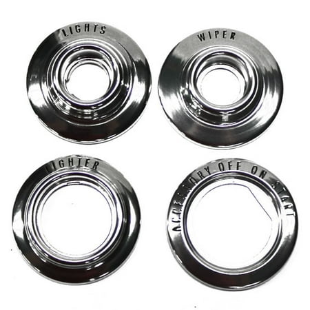 Nova Headlight Bezel - Reproduction 4-Piece Dash Bezel Set, 1966-67 Nova