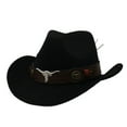 thumbnail image 2 of Sombrero de vaquero para mujer y hombre, cómodo sombrero de vaquera para pesca, senderismo, fiestas temáticas. Negro, 2 of 9