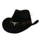 thumbnail image 2 of Sombrero de vaquero occidental para mujer y hombre, elegante sombrero de vaquera para senderismo, accesorios de disfraz urbano. Negro, 2 of 9