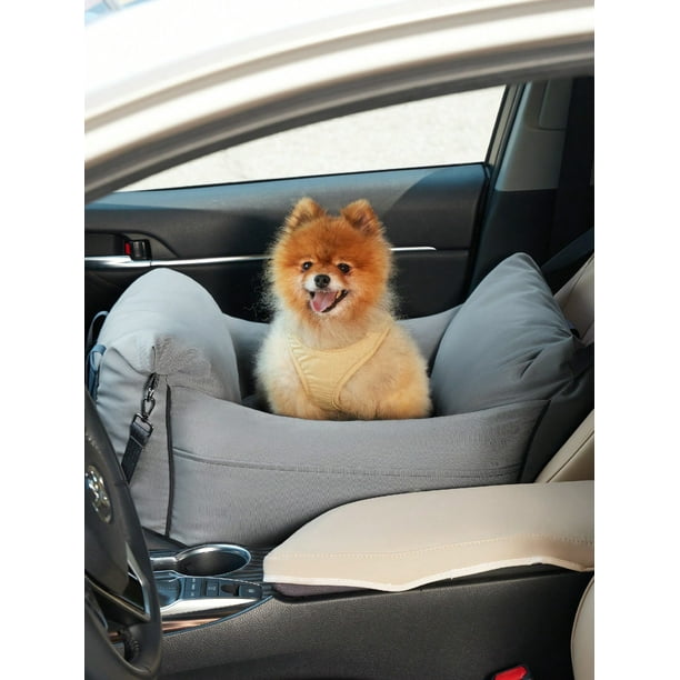 Lesure Car Seat For Small Dogs - Waterproof Dog Booster Seat For Car With Storage Pockets, Clip-On Safety Leash And Thickened Memory Foam Filling, Pet