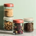 thumbnail image 1 of Frasco de Vidrio Grueso, Tapa a Prueba de Fugas, Diseño Transparente, Apilable, Tapas de Colores, Organización de La Cocina, Solución Versátil para Almacenar Alimentos, Capacidad de 450 Ml, 1 of 6