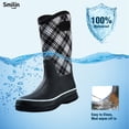 thumbnail image 4 of SMILIN Rain Boots for Women, Anti-slip Mid Calf Women Mud Boots, Plaid, Size 10, 4 of 10