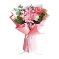 thumbnail image 1 of Ramo de flores de ganchillo de 45 cm, regalo de bendición eterna, decoración navideña artificial Rosa, 1 of 9