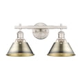 thumbnail image 2 of Orwell 2-Light Vanity Light in Pewter with Aged Brass, 2 of 3