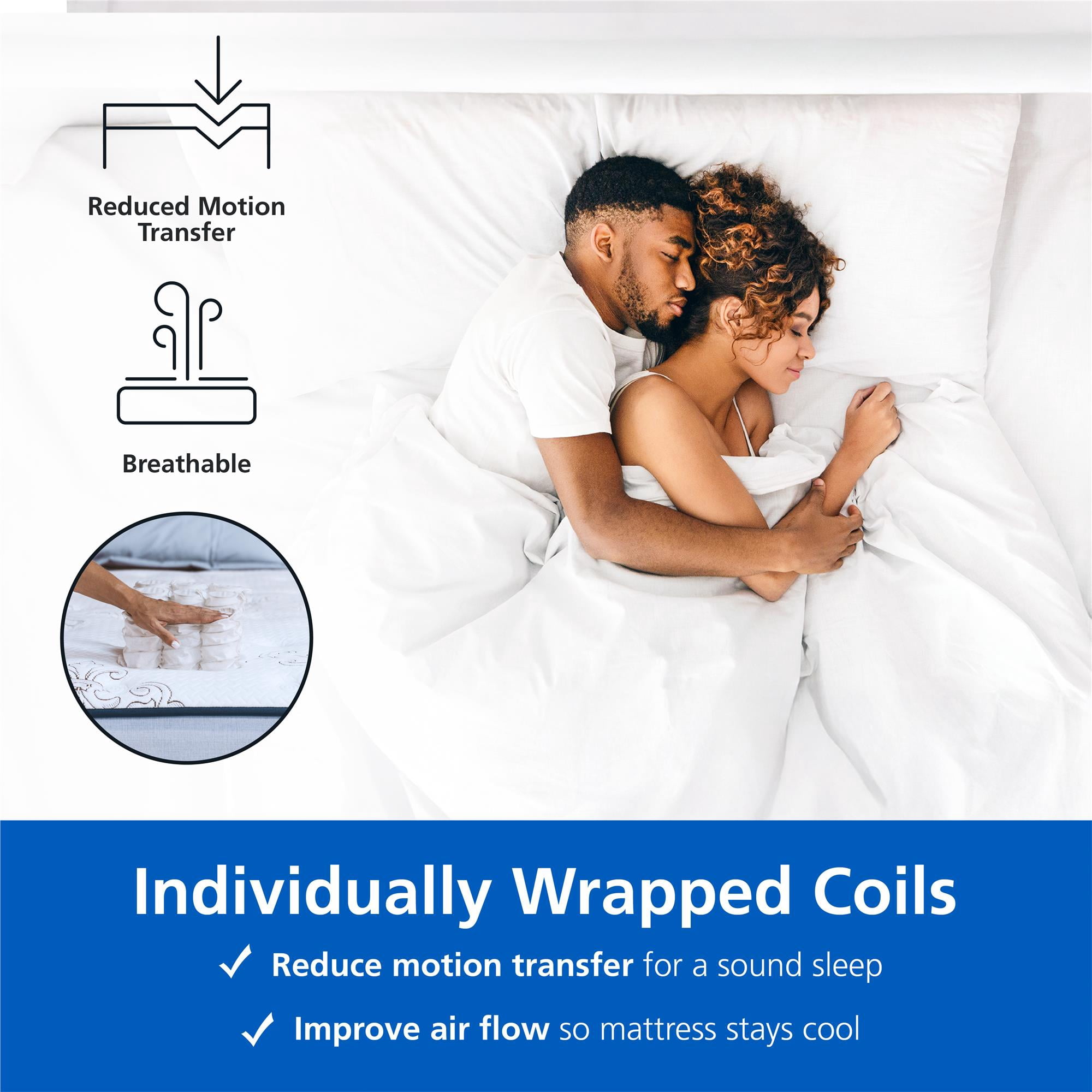 Mainstays 8" Pocket Spring Hybrid Bed Mattress in a Box, Medium Firm Twin