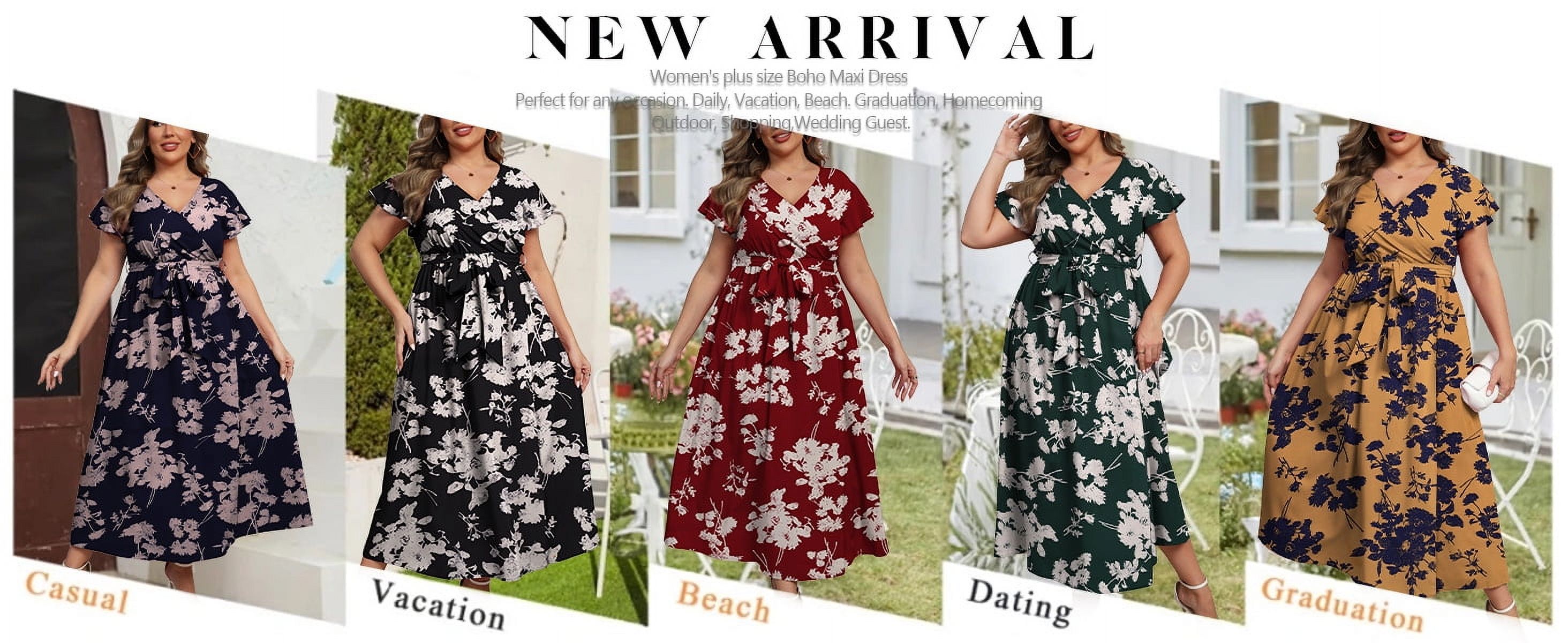 a.Jesdani Women's Plus Size Boho Maxi Dress, Floral photo 2