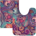 thumbnail image 5 of Coolnut Paisley Floral High Absorbent U-Shaped Contour Toilet Rugs Machine Washable,24"x20", 5 of 7