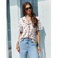 thumbnail image 4 of Ekouaer Pajamas Set for Women 2 Piece Pjs Short Sleeve Sleepwear Button Down Lounge Shorts Sets, 4 of 5