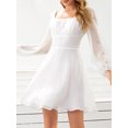 thumbnail image 5 of Women's Swiss Dot Long Sleeve Mini Dress 100% Polyester Partially Lined Bodice Easy Everyday Dress for All Occasions, 5 of 8