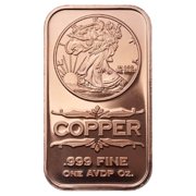 1 oz Walking Liberty Copper Bar .999 Fine