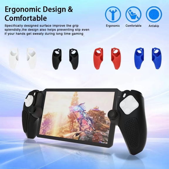 Split Silicone Protector Case for PlayStation Portal Handheld Console PS5 Controller Covers Black, White, Red, Blue, Clear (41.1g)