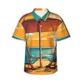 thumbnail image 1 of Balery Vintage Beach Sunset Camisas hawaianas de manga corta para hombre, camisas playeras de corte holgado, camisas de vacaciones con botones,X-Large, 1 of 7