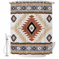 thumbnail image 2 of Orange Beige Boho Waterproof Fabric Shower Curtain,Vintage Ethnic Tribal Southwestern Waterproof Fabric Shower Curtain for Bathroom Curtains Bathtubs Shower Curtains with 12 Hooks Extra Long 72x84, 2 of 8