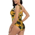 thumbnail image 6 of Balery Hawaii Palms One Shoulder Swimsuits for Women Ruffle Swimsuits Tummy Control One Shoulder Bathing Suits-XX-Large, 6 of 8