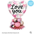 thumbnail image 3 of 18 inch Love You Pink Watercolor Hearts Qualatex Foil Mylar Balloon - Party Supplies Decorations, 3 of 4