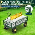 thumbnail image 5 of 900 lbs Steel Garden Dump Cart with Removable Sides, 10 Inch Pneumatic Tires & 180° Swivel Handle, Folding Yard Cart for Lawn, Farm, Garden, Outdoor Transport, 5 of 8