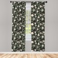 thumbnail image 4 of Ambesonne Eucalyptus Window Curtains, Top View Roses Leaves, Each 28" W x 95" L, Dark Grey Green Champagne, 4 of 4