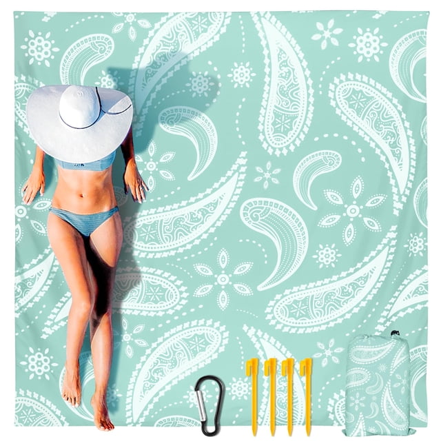 Manta de playa HIHOHO, impermeable y resistente a la arena, extra grande, 200 x 210 cm