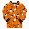 thumbnail image 5 of TOWED22 Girls Boys Halloween Pajamas Cute Graphic Cotton Toddler Kids 2 Piece Long Sleeve Pjs Fall Winter Sleepwear(Orange,6-7 Y), 5 of 8