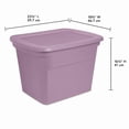 thumbnail image 2 of Sterilite 68 Liter Tote, Plastic Storage Bin with Snap-on Lid, Stackable, Purple, 2 of 5