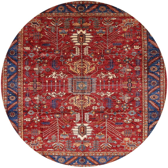 Ahgly Company Machine Washable Indoor Round Industrial Modern Rose Dust Purple Area Rugs, 6' Round