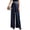 Navy Blue, variant on Women'S Polka Dots Wide Leg Tailored Pants High Waisted Belted Loose Trousers with Pockets Brown L