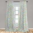 thumbnail image 5 of Ambesonne Pastel Curtains, Parquet Herringbone Soft, Pair of 28"x84", Multicolor, 5 of 5