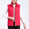 thumbnail image 5 of CUZIBR Women Winter Vest Plus Size Sleeveless Full Zipper Soft Stand Collar Solid Thick Warm Jacket Cozy Lightweight Outdoor Basic Waistcoat Daily Wear,RD1,XXXXL, 5 of 5