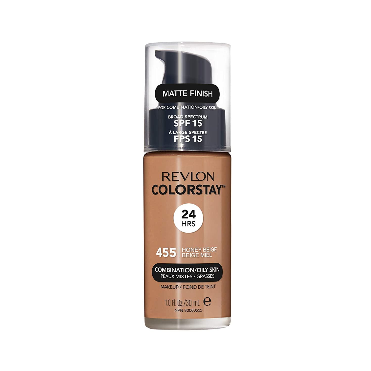 (3 Pack) Revlon ColorStay Liquid Foundation Makeup for Combination/Oily Skin SPF 15, Long Medium Full Coverage with Matte Finish, Honey Beige (455), 1.0 oz