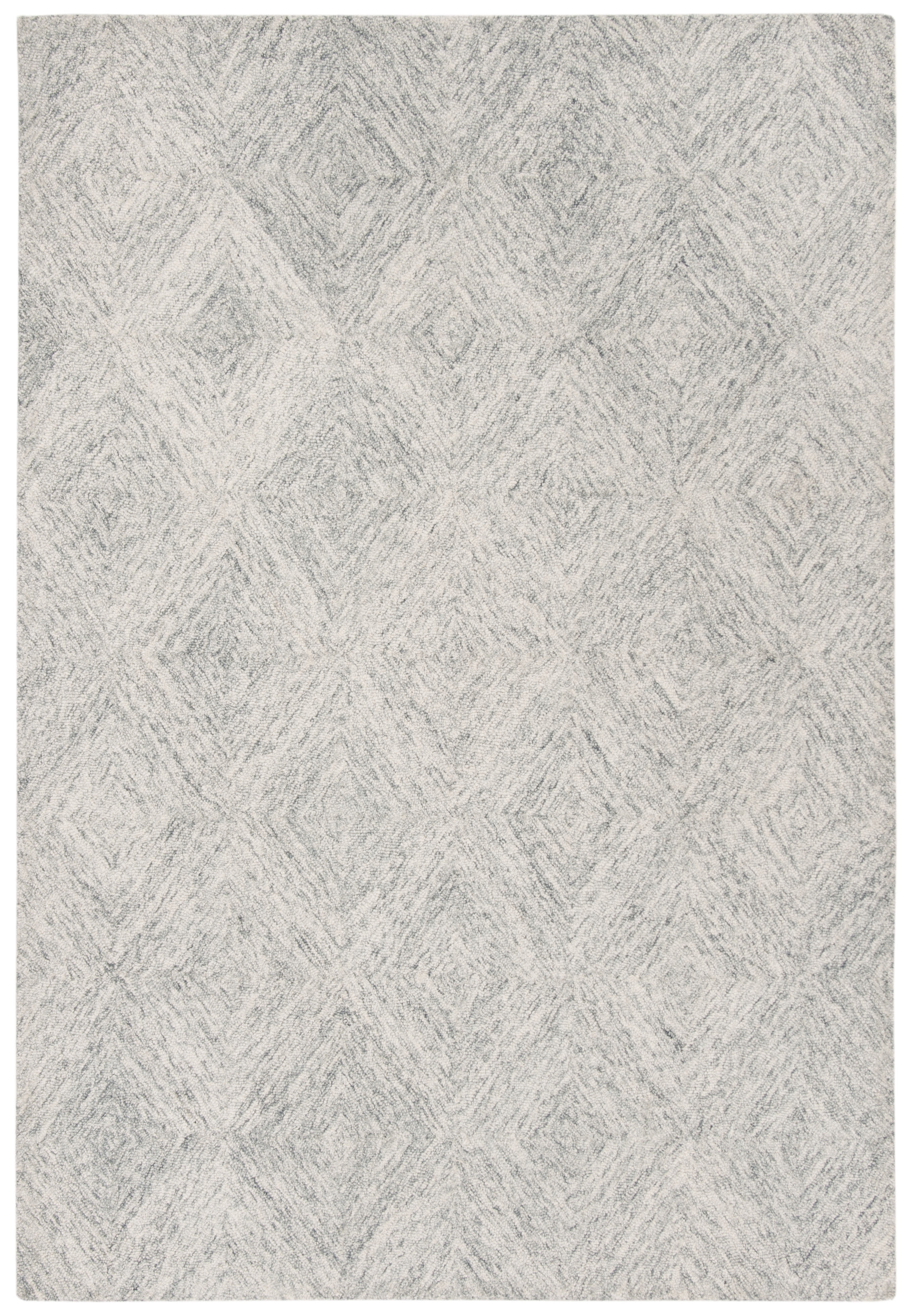 SAFAVIEH Abstract Summer Geometric Wool Area Rug, Silver, 6' x 9'