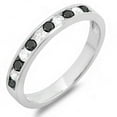 thumbnail image 1 of Dazzlingrock Collection 0.50 Carat (ctw) 18k Round White & Black Diamond Ladies Anniversary Stackable Band, White Gold, Size 5, 1 of 1