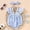 e-138Blue59, variant on MEZZALL Bodysuits Baby Girl Summer One-Piece Plaid Flower Embroidery Ruffled Flying Sleeve Romper With Bow Headband 2 Pcs Set Square Collar Classic Back To School Onesie