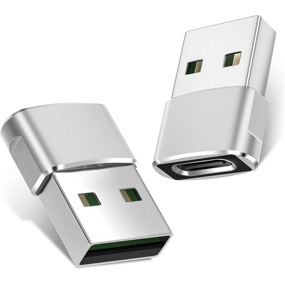 USB to USB C Adapter 2 Pack,Type-C Female to A Male Car Charger Converter for Apple Watch Ultra 8 9 10,iPhone 16 15 14 13 Pro Max,Samsung S24,Gender Changer,AirPods,iPad,Car