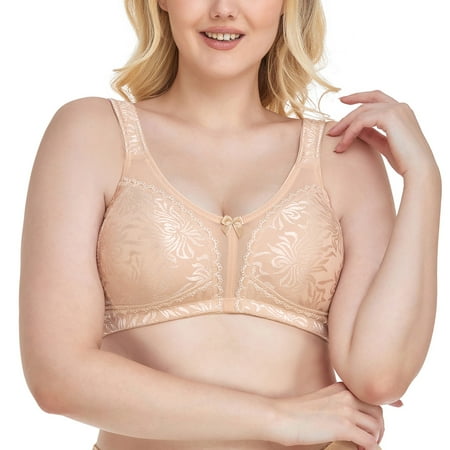 Women s Plus Size Minimizer Bra Full Coverage Wireless Non Padded Bra 46G