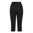 thumbnail image 6 of WQQZJJ Ladies Solid Color Capri Pants, Elastic Waist Pocket Wide Leg Pants Casual Stretch Fashion Pants Summer Women's Clothing, 6 of 7