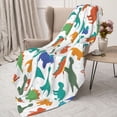 thumbnail image 3 of Sikiie Colorful Dinosaur Cozy Flannel Fleece Throw Blanket: Lightweight & Thick for All Seasons - Perfect for Women, Men, & Kids", 3 of 6