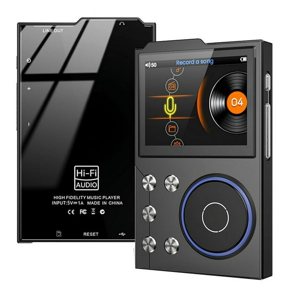 HiFi MP3 Player Bluetooth 5.0 Lossless Audio Player Digital Music Player Portable Audio Player Build in 16G Card Black