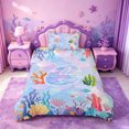 thumbnail image 2 of meiyoeat ocean Monogram E Print Twin Duvet Cover,Colorful Mermaid Tail Twin Bedding,Reversible,2-Piece,1 Duvet Cover and 1 Pillowcase, 2 of 6