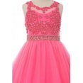 thumbnail image 2 of Big Girls Sleeveless Elegant Rhinestone Pearl Beaded Junior Bridesmaid Flower Girl Dress Royal 8 (C50C13), 2 of 5