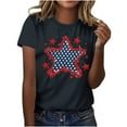 thumbnail image 7 of Cavosen Patriotic T Shirts for Women Petite 4th of July Short Sleeve Round Neck Tops American Flag Print T Shirts Lady XL Red White and Blue Casual Shirts Patriotic Tunic Tees Patriotic Outfits, 7 of 7