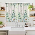 thumbnail image 2 of Green Eucalyptus Leaves Kitchen Curtains Window Panels, Daisy Summer Botanical Watercolor Insulated Window Treatment Curtain, Grommet Curtains for Bedroom/Living Room/Bathroom, 2 Piece 52"Wx72"L, 2 of 8
