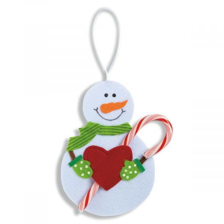 - Snowman Candy Cane Holder- Christmas Tree Ornament, Set of 6