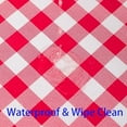 thumbnail image 3 of Heavy Duty Vinyl Tablecloth with Flannel Backing Waterproof Oil-Proof Plastic Table Cloth Stain-Resistant Wipeable Rectangle or Square Table Cover for Indoor and Outdoor (Red Checkered, 54x54 Inch), 3 of 10